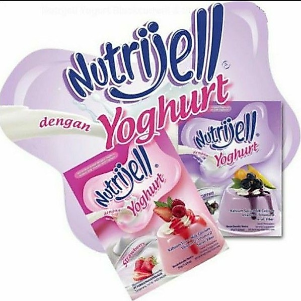 Agar agar Jelly Nutrijell Yoghurt / Yogurt Strawberry , Blackcurrant