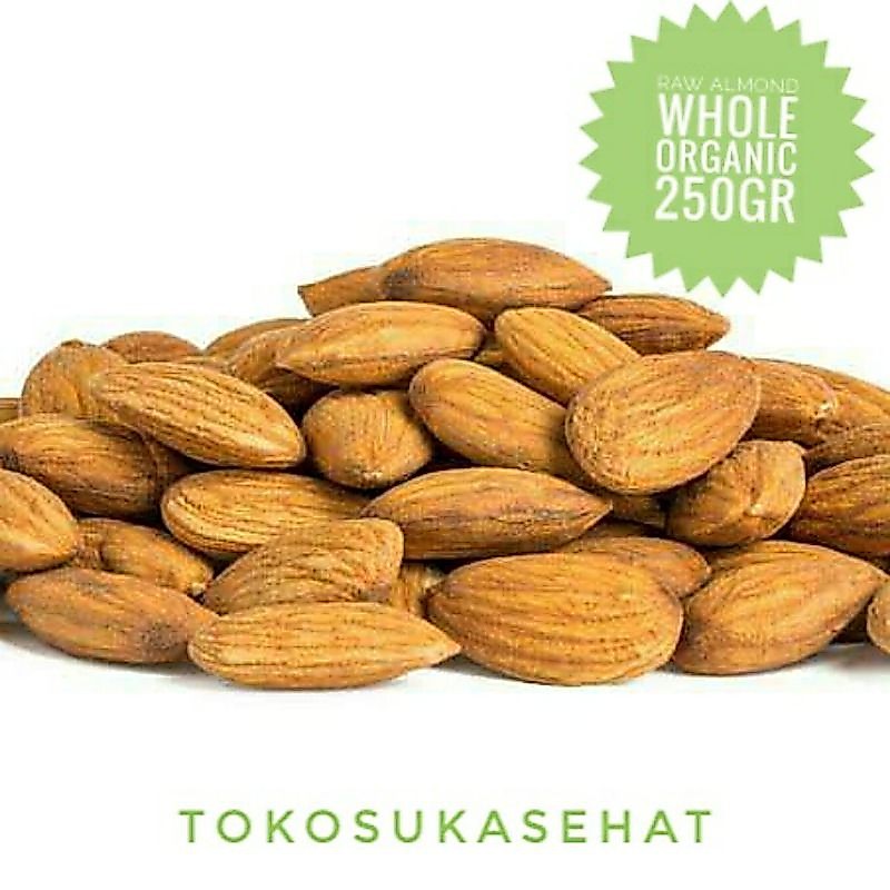 Raw Almond Whole Organic -250gr ( Kacang Almond Organik )