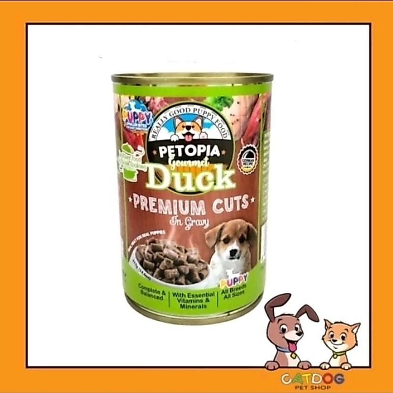 Can Petopia Dog Premium Cuts Puppy Duck 415gr