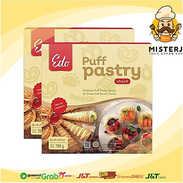 Edo Puff Pastry Sheet 750GR | 88x22x0,25cm | Edo Puff Pastry Instan