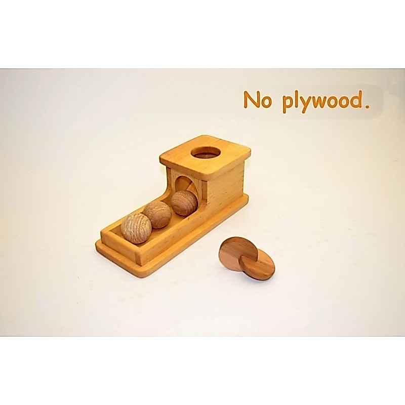 Handmade Wooden Montessori Object Permanence Box with Tray and Interlocking Discs / Wooden Toys / Mo