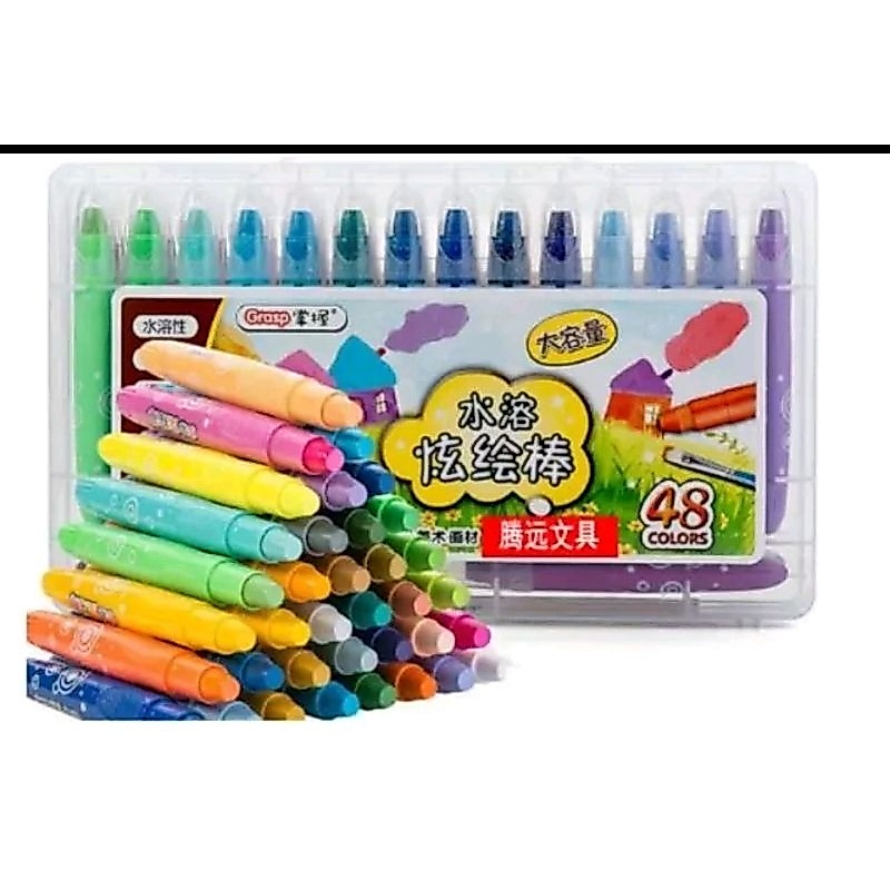 Crayon Grasp Mata Besar / Silky Crayon isi 48