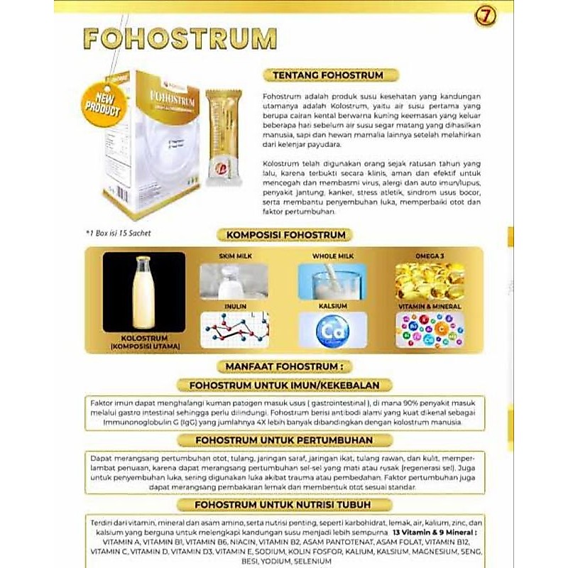 Fohostrum Susu Calcium dan Protein untuk semua Usia