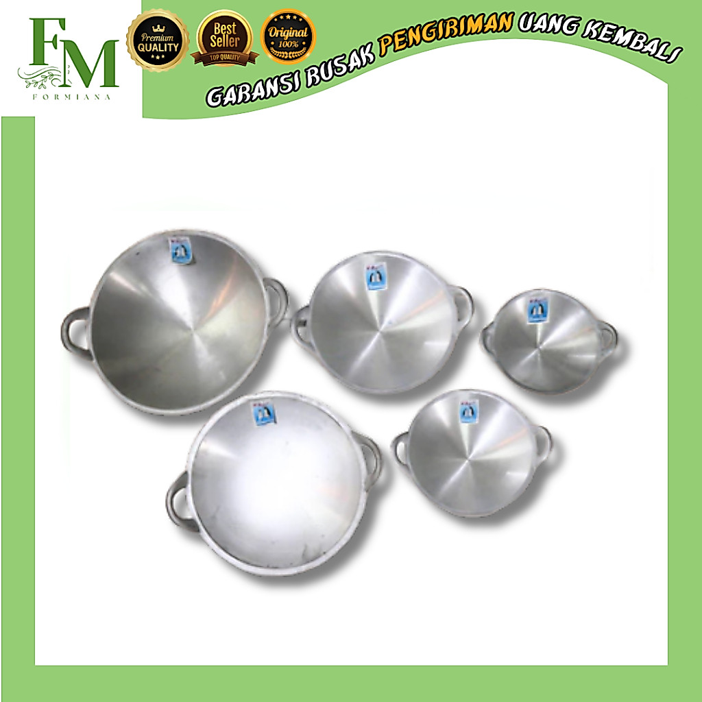Wajan Pinguin Penggorengan No 10 12 14 16 18 - Kuali Goreng Tebal Kuat Aluminium Anti Karat - FM