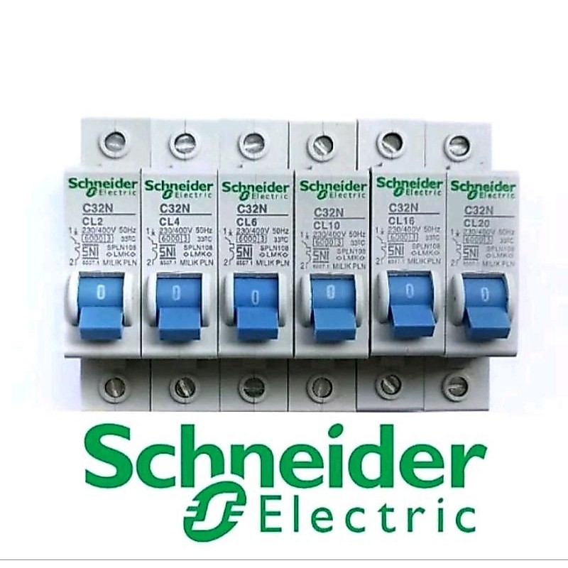 MCB Schneider 1P Saklar Biru Standard PLN sudah ber SNI  Barang Baru 2A 450w 4A 900w 6A 1300w 10A 22