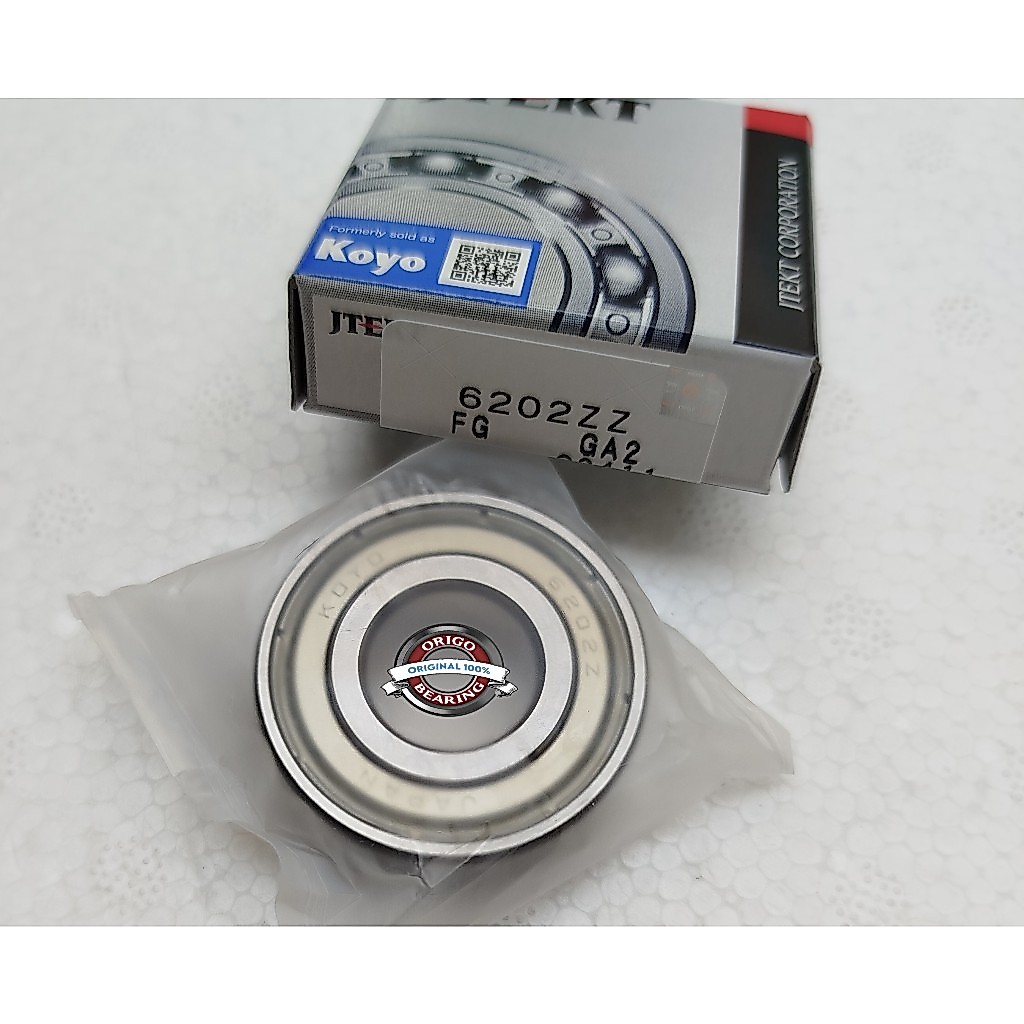 Bearing 6202 KOYO 6202ZZ tutup besi (ID 15mm, OD 35mm, T 11mm) Laher Roda Depan Belakang RX King Sco