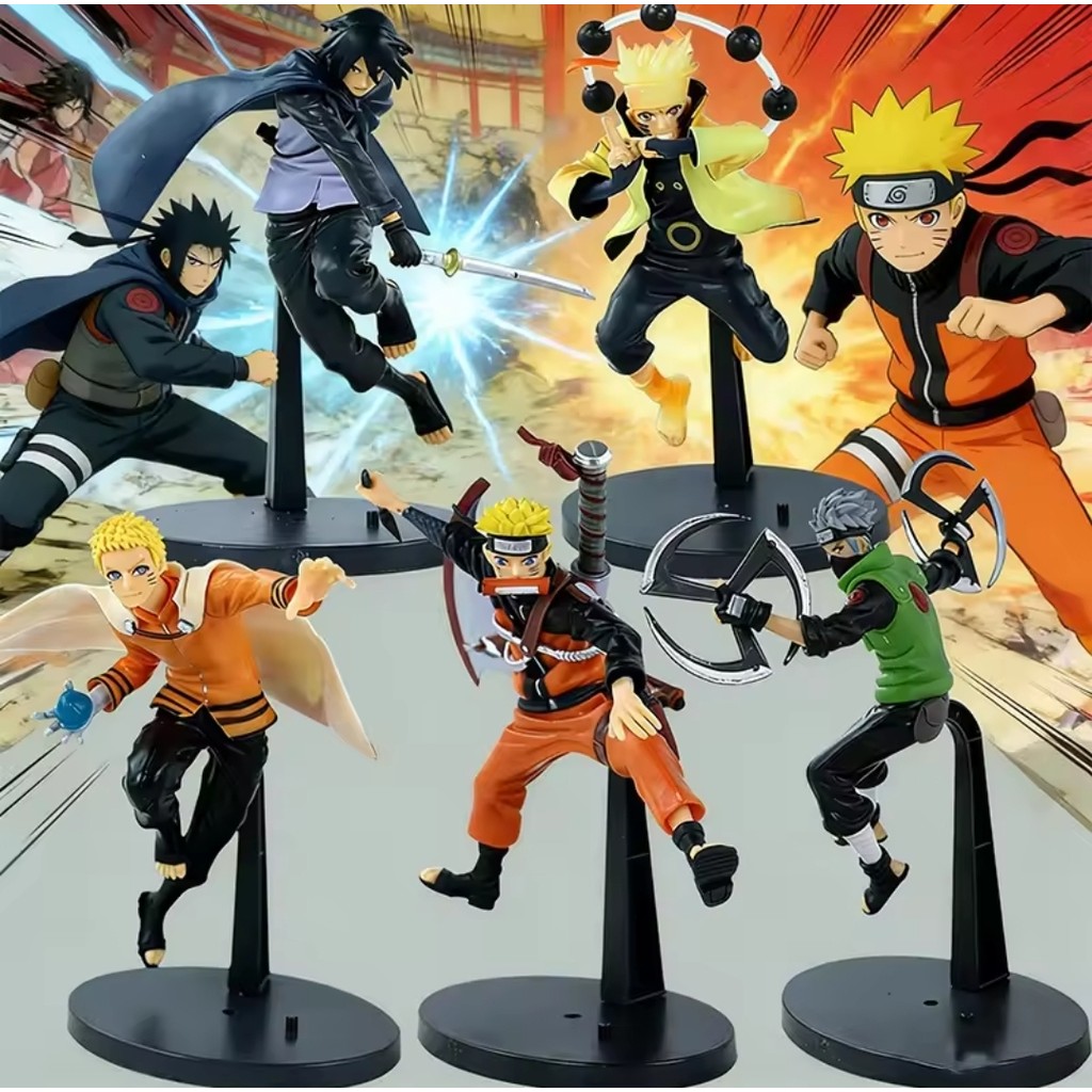 KADO Action Figure Naruto - Pajangan Mainan Naruto Rikudo Sasuke Kakashi Hokage Kurama Mode