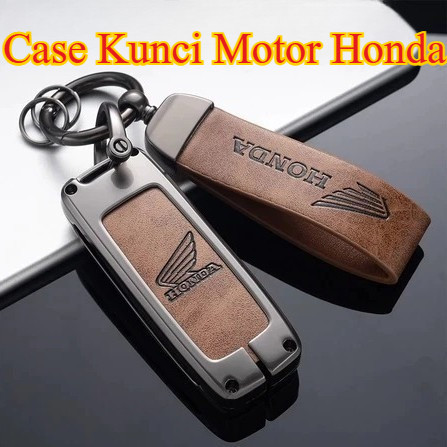 Case Kunci Motor Honda PCX160 ADV160 Vario 160 - Cover Remote Keyless Kulit Premium gantungan kunci 