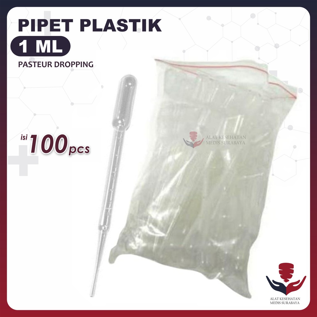 Pipet Tetes Plastik 1 ml cc  Pasteur Dropping Pipette Drop AS004