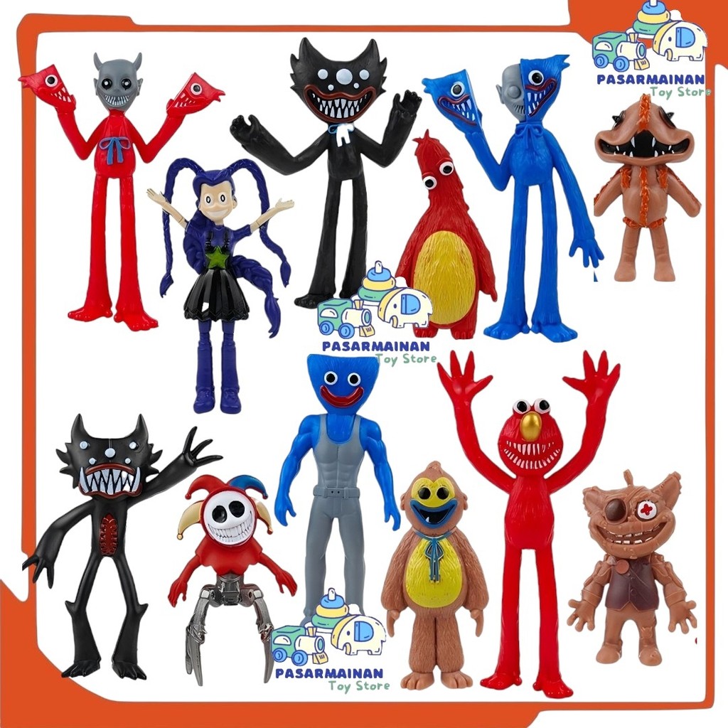 Action Figure Huggy Wuggy Poppy Playtime Set 12 Pajangan Koleksi Topper
