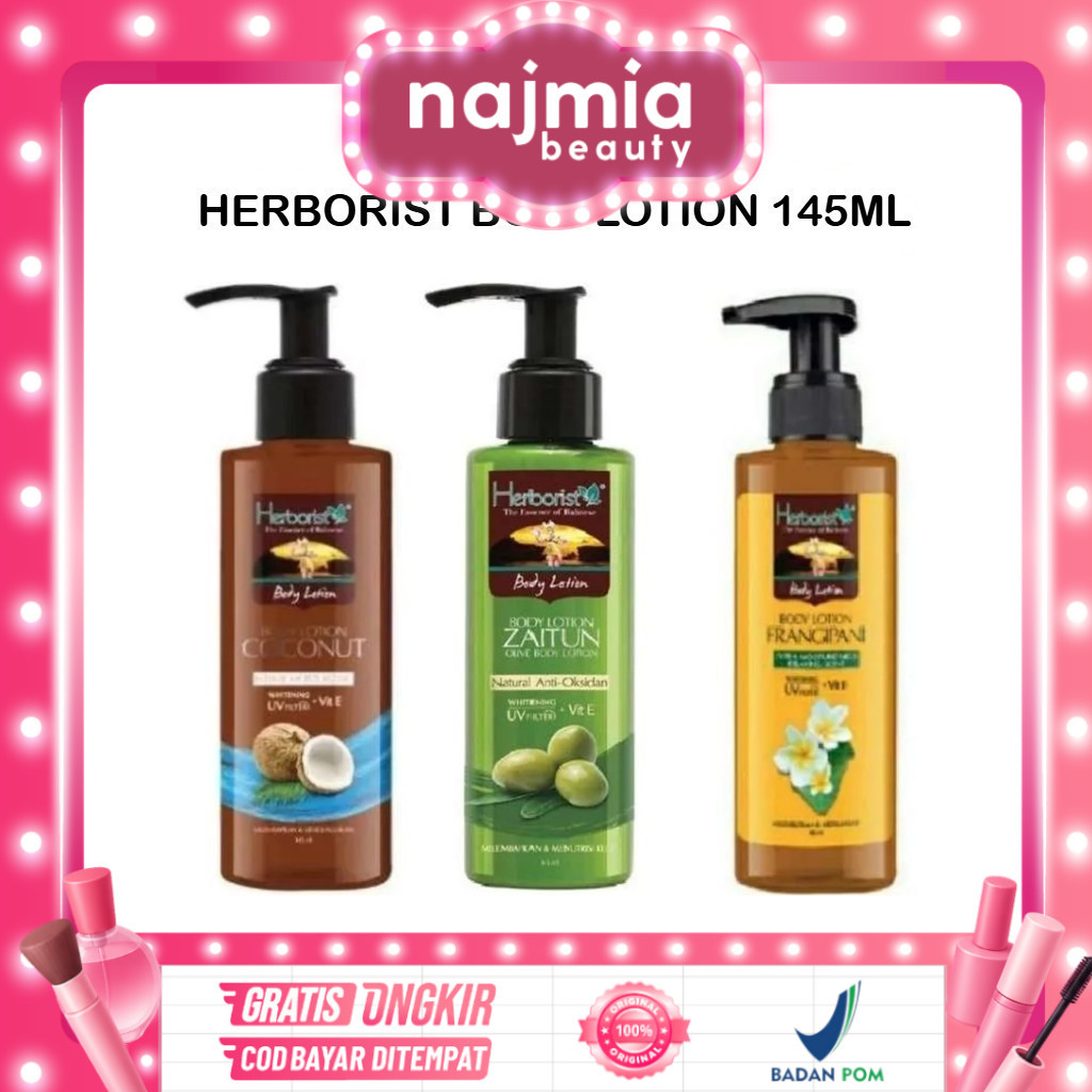 Najmia - Herborist Body Lotion l Zaitun Coconut Frangipani 145ml Herborist l Paket isi 2pcs