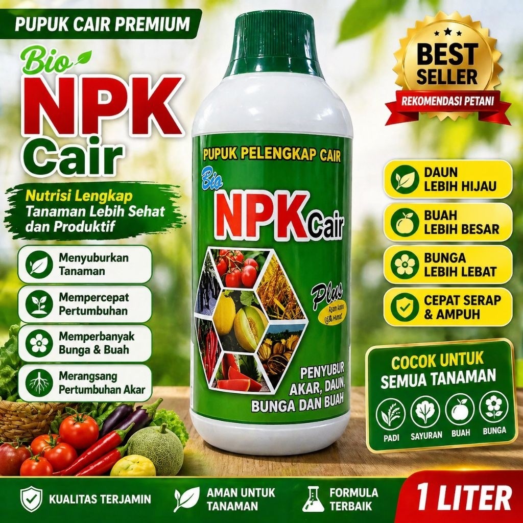 Bio NPK Cair Pupuk Bio Npk Cair plus Ga3 21% 1 liter