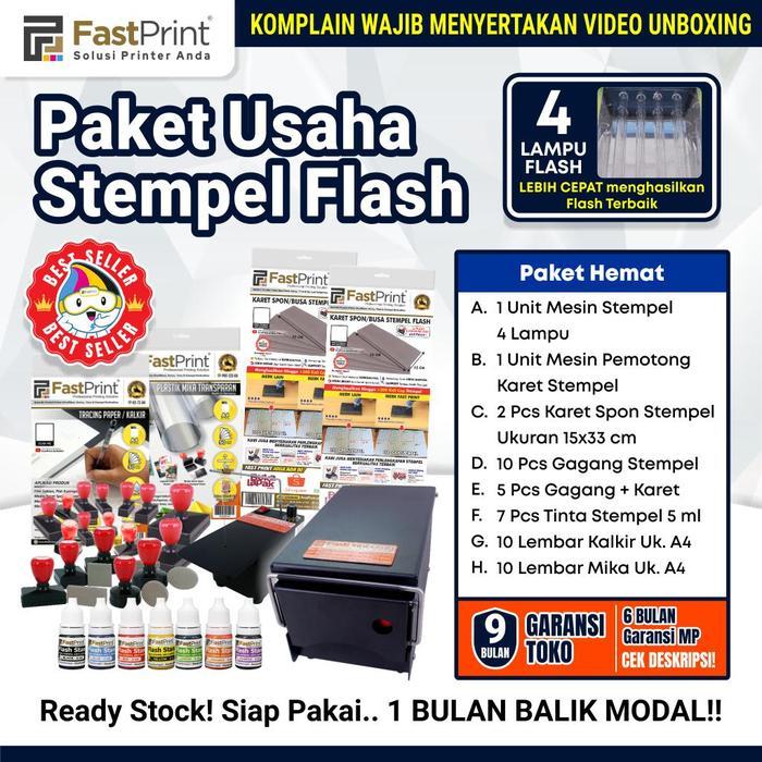 Paket Hemat Mesin Stempel Flash 4 Lampu Import Lengkap