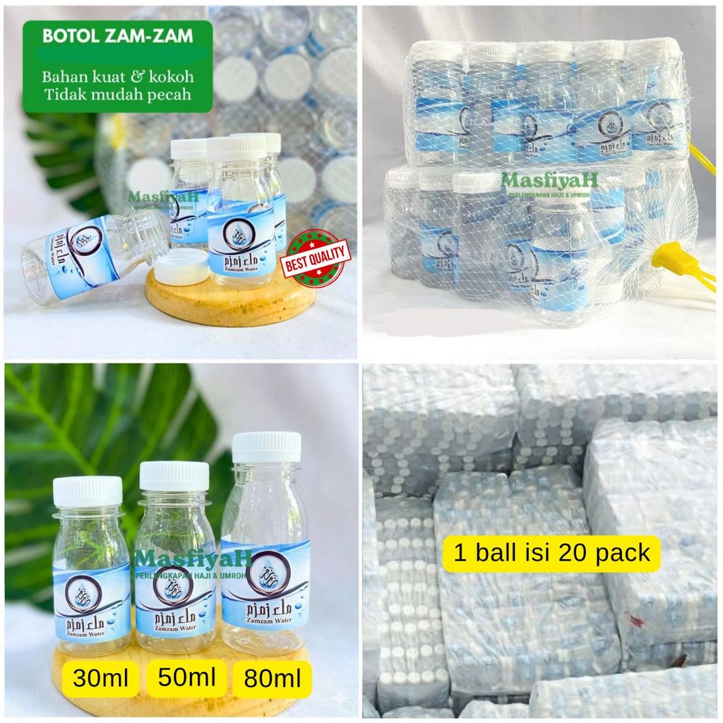 BOTOL ZAM ZAM 80ML 50ML 30ML BOTOL PLASTIK ZAMZAM BOTOL ZAMZAM HAJJ UMRAH SOUVENIR HAJI UMRAH