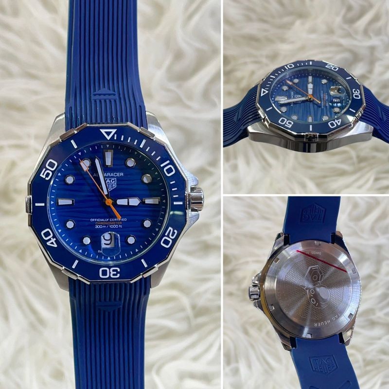 BAJU TANGAN HEUER AQUARACER BLUE RUBBER AUTOMATIC SUPER QUALITY #jamtanganpria #tagheuer