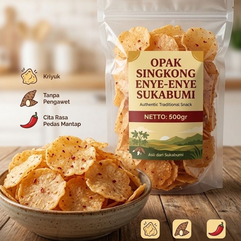 Opak Singkong Enye-enye Sukabumi ukuran 500gr
