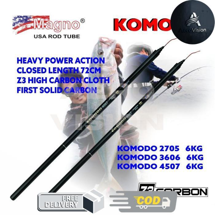 Joran Tegek Kaku Magno Komodo Panjang 450 Carbon Max Drag 6Kg Grosir - 450