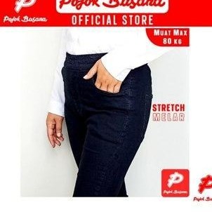 Pojok Busana Celana Panjang Jeans Wanita Legging Stretch Hitam