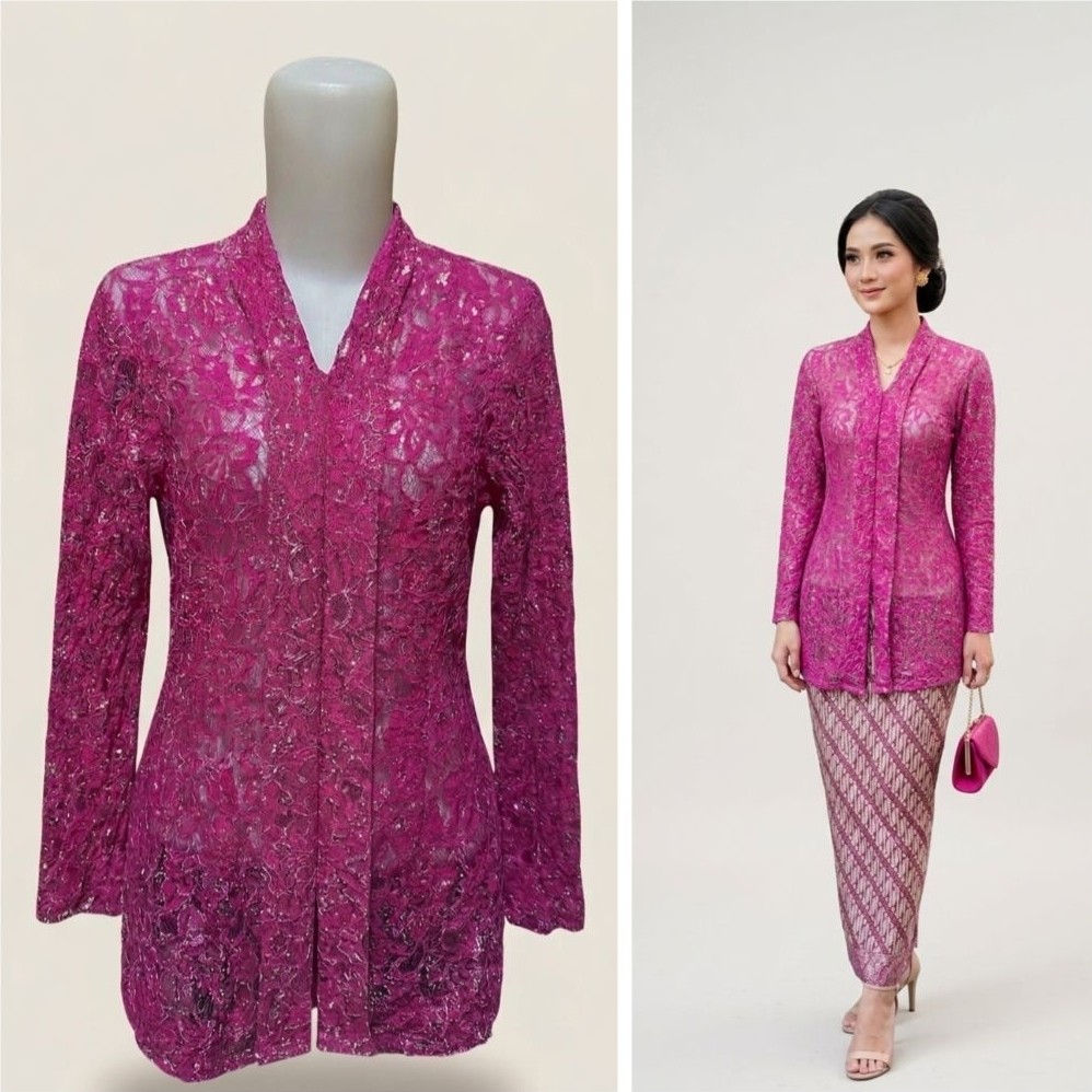 (ada minus) Atasan Kebaya Brokat Glitter Modern / Outer Kebaya Renda Premium / Kebaya Kondangan Wisu