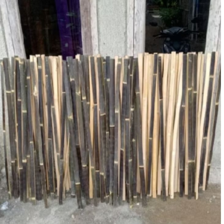 Bambu Wulung ,Bilah Bambu hitam/bambu bilah hitam/ajir bambu hitam 50 cm dan 100 cm. isi 10bilah