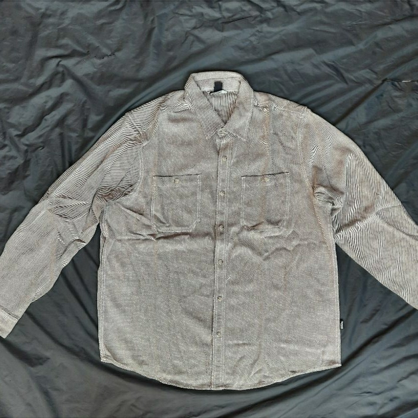 EDDIE BAUER FAVORITE FLANNEL RELAXED FIT SHIRT PAID GREY_02 KEMEJA PRIA LENGAN PANJANG ORIGINAL