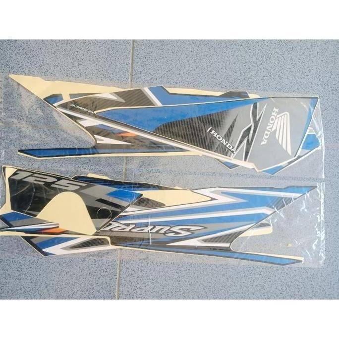 stiker striping motor supra X 125 R 2012 biru full body original