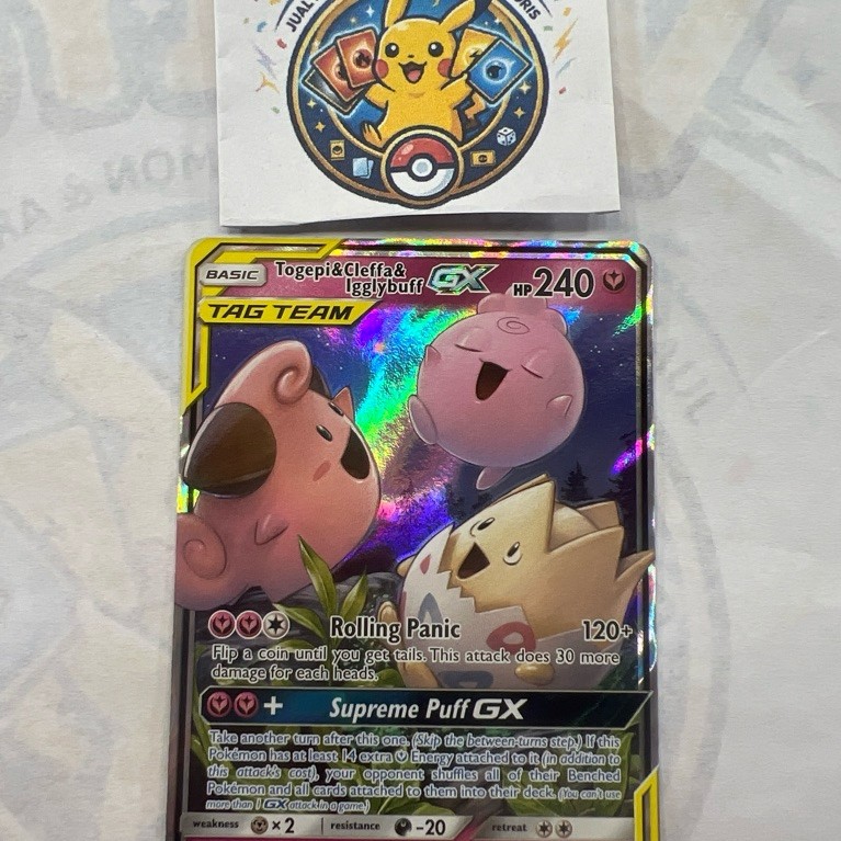 TOGEPI & CLEFFA & IGGLYBUFF GX TAG TEAM ENGLISH POKEMON CARD KARTU 143/236