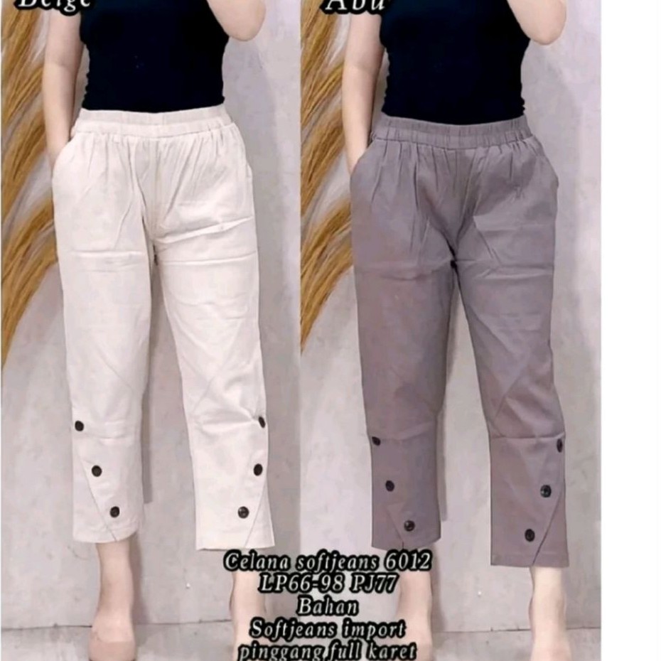 Celana Wanita MEVIN Pants Bahan Twill Combed Premium Tebal dan Melar, Nyaman Dipakai