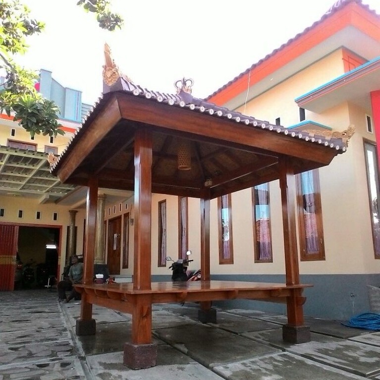 Gazebo Full Kayu Jati Outdoor Kekinian