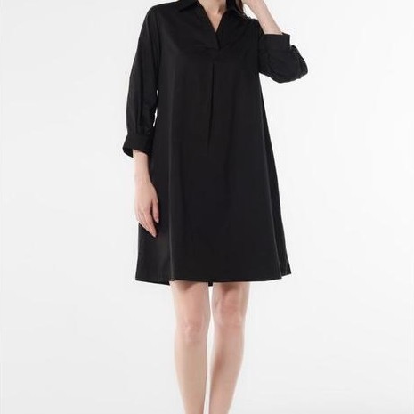 MINIMAL - Oussa - Dress Lengan Balon Wanita - Black - S, Black