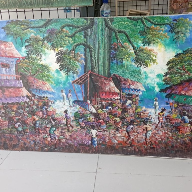 lukisan pasar tradisional