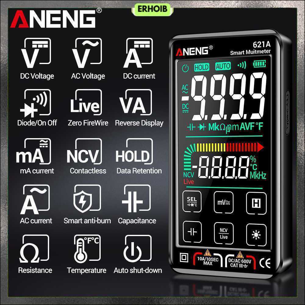 ANENG Smart Digital Multimeter Tester Transistor Touch Screen - 621A