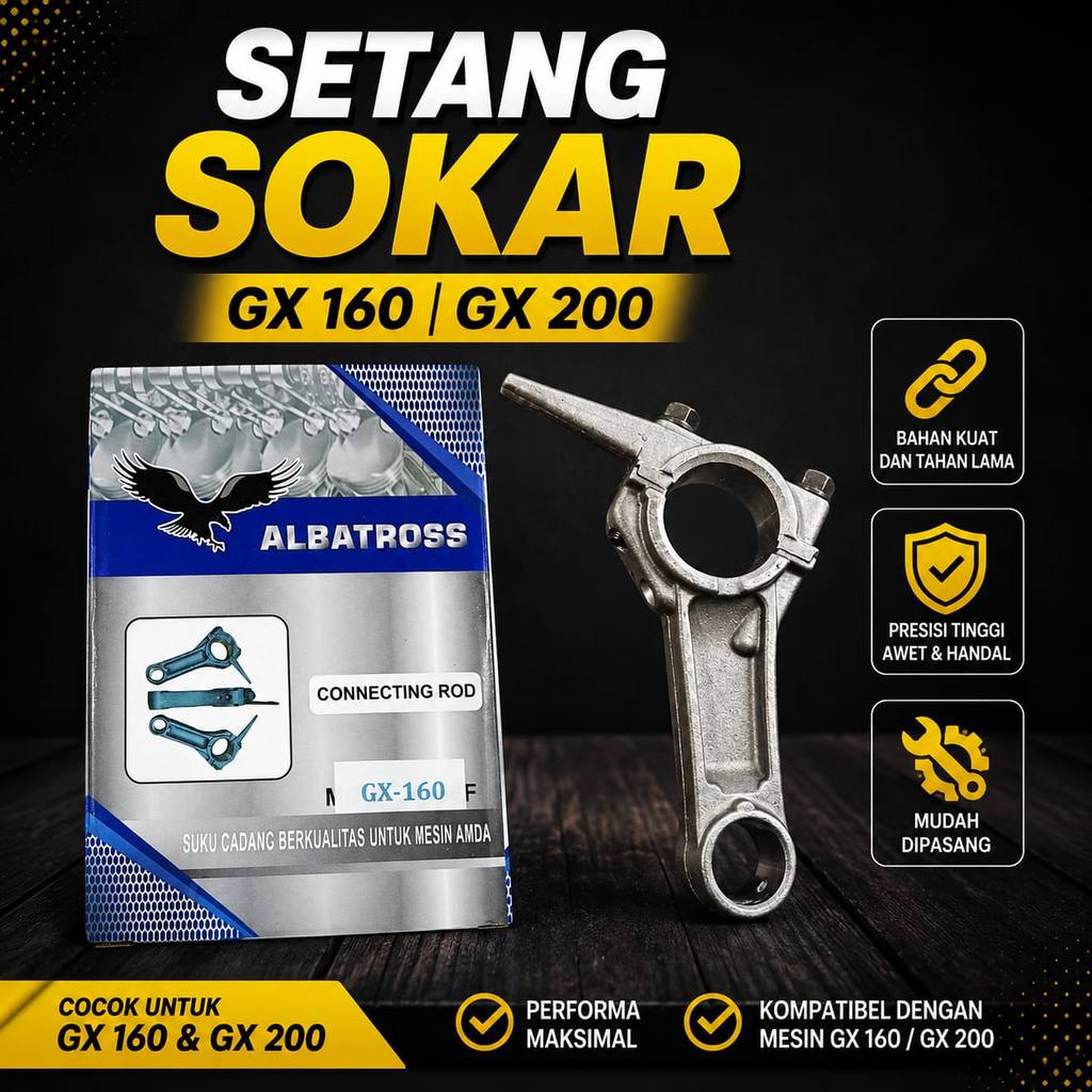 STANG SEHER SOKAR MESIN PENGGERAK GX 160 GX 200/CON ROD MESIN PENGGERAK GX 160 GX 200 TERMURAH