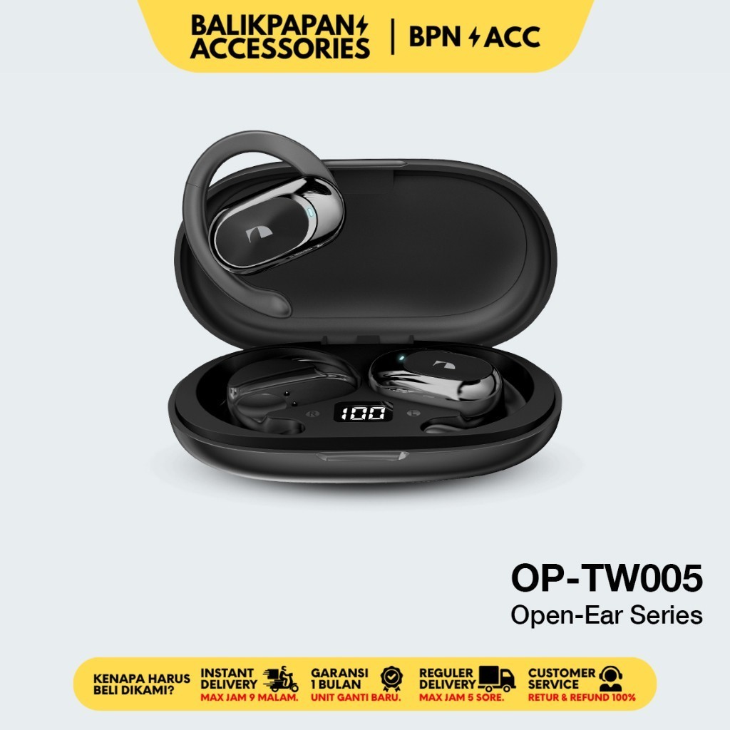 Nakamichi OP-TW005 Open Ear Hook True Wireless Bluetooth Earphone TWS - BALIKPAPAN ACCESSORIES