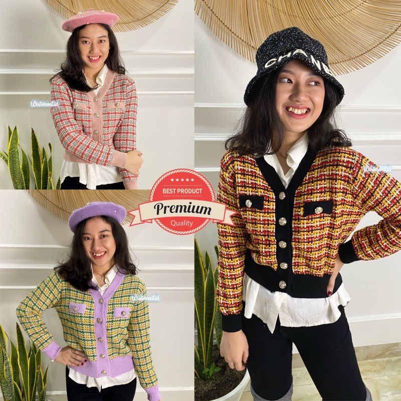 FELICIA Knitted cardigan import oversized kardigan rajut wanita korea cewek woman hangat tebal