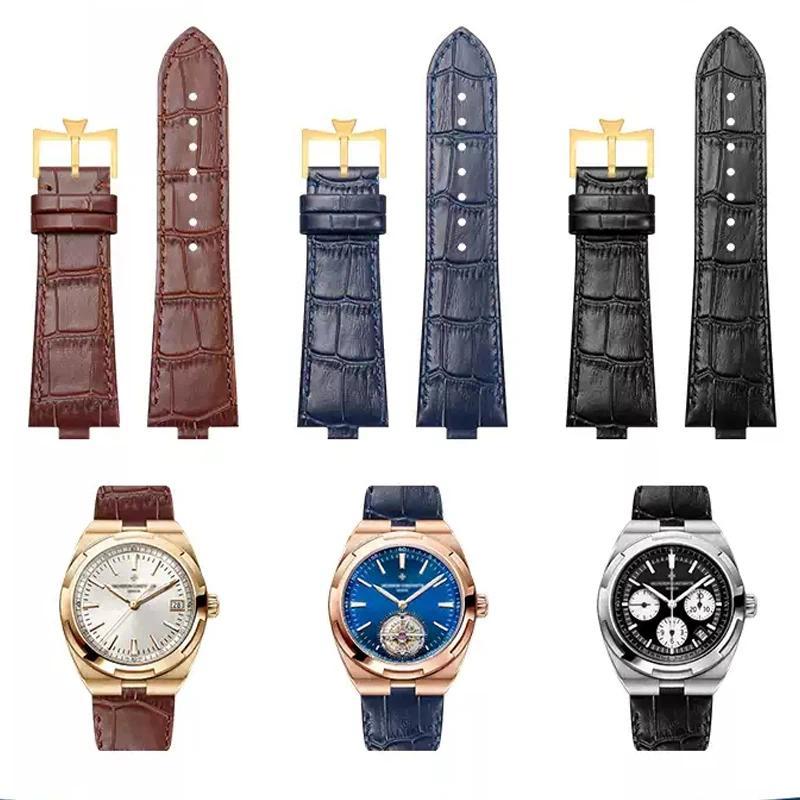 STRAP Jam Tangan 25*8Genuine Leather Watchband For Vacheron Constantin OVERSEAS Series 4500V 5500V P
