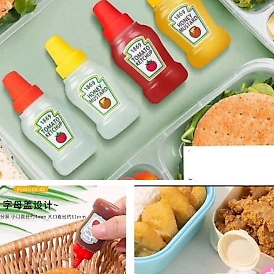 Botol Saus Bento Model Klik Mini Bekal Anak Botol Sambal Kecap Selai Bekal Cup Salad Dressing Bento 