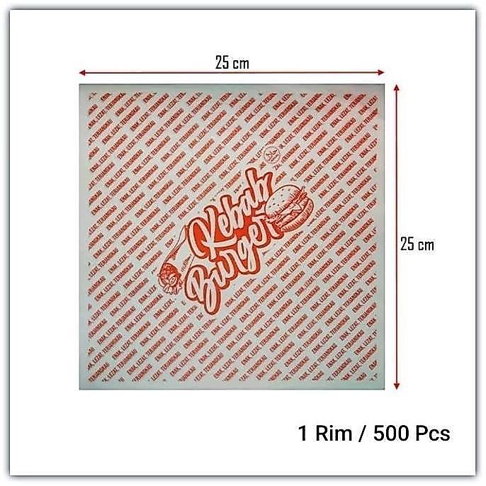 NEW KERTAS BUNGKUS KEBAB DAN BURGER 1 RIM ORI