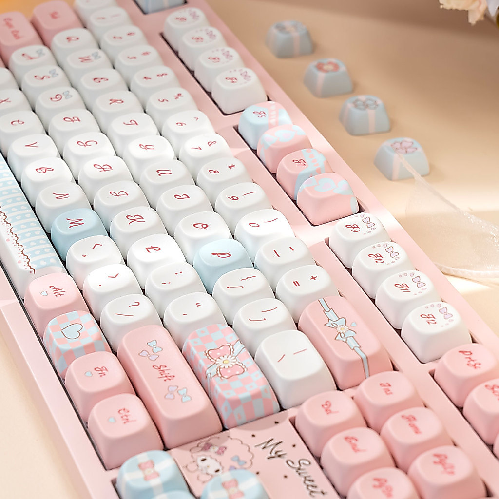 Akko x My Sweet Piano 3108 Mechanical Keyboard 2.4GHz & Wired Cute Cartoon Anime Keyboard Gift for