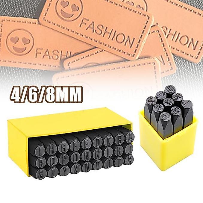 COLOCAS 36pcs Paket Alat Ketok Huruf Dan Angka Nomor Angka Dan Huruf Ketok Besi Ukuran 4mm 6mm 8mm A