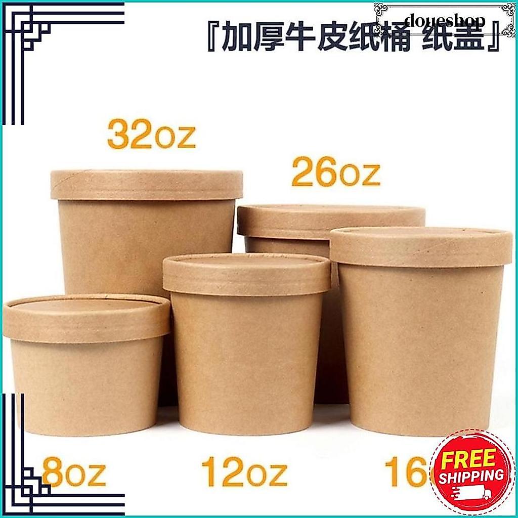 Brown Paper Cup Kraft Bowl 10Pcs Foodgrade Eco Friendly Pengiriman Cepat