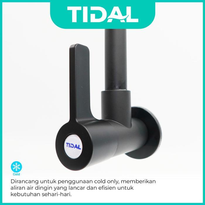 TerbaruTIDAL Keran Air Dapur Tembok Kran Angsa Black Brush Nickel Dingin Bahan Cartridge Kuningan Mo