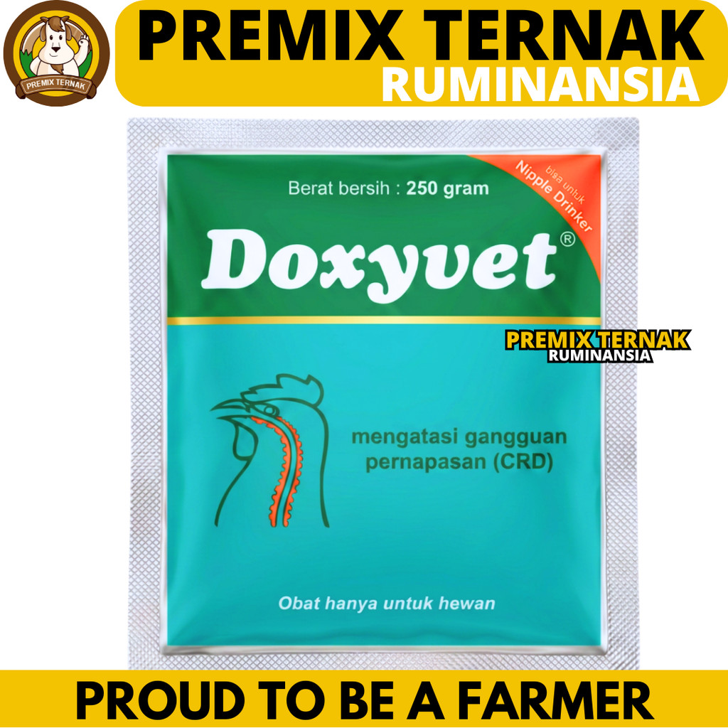 DOXYVET 100 GRAM DAN DOXYVET 250 GRAM MEDION - Obat Ayam Burung Ngorok CRD Flu Infeksi Pernafasan