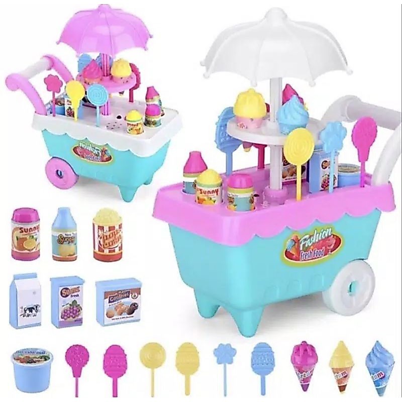 Mainan Gerobak Es Krim FI 502-Mainan dorongan gerobak es krim