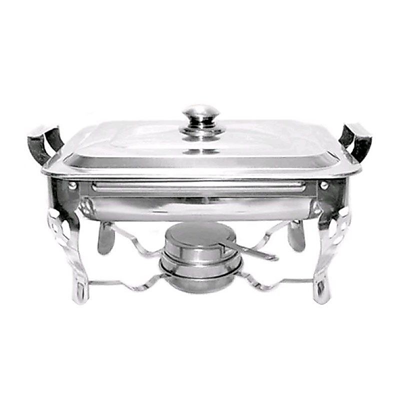 Warmer square pan 2 layer / chafing dish / pemanas makanan 1tungku / prasmanan jumbo kotak stainless