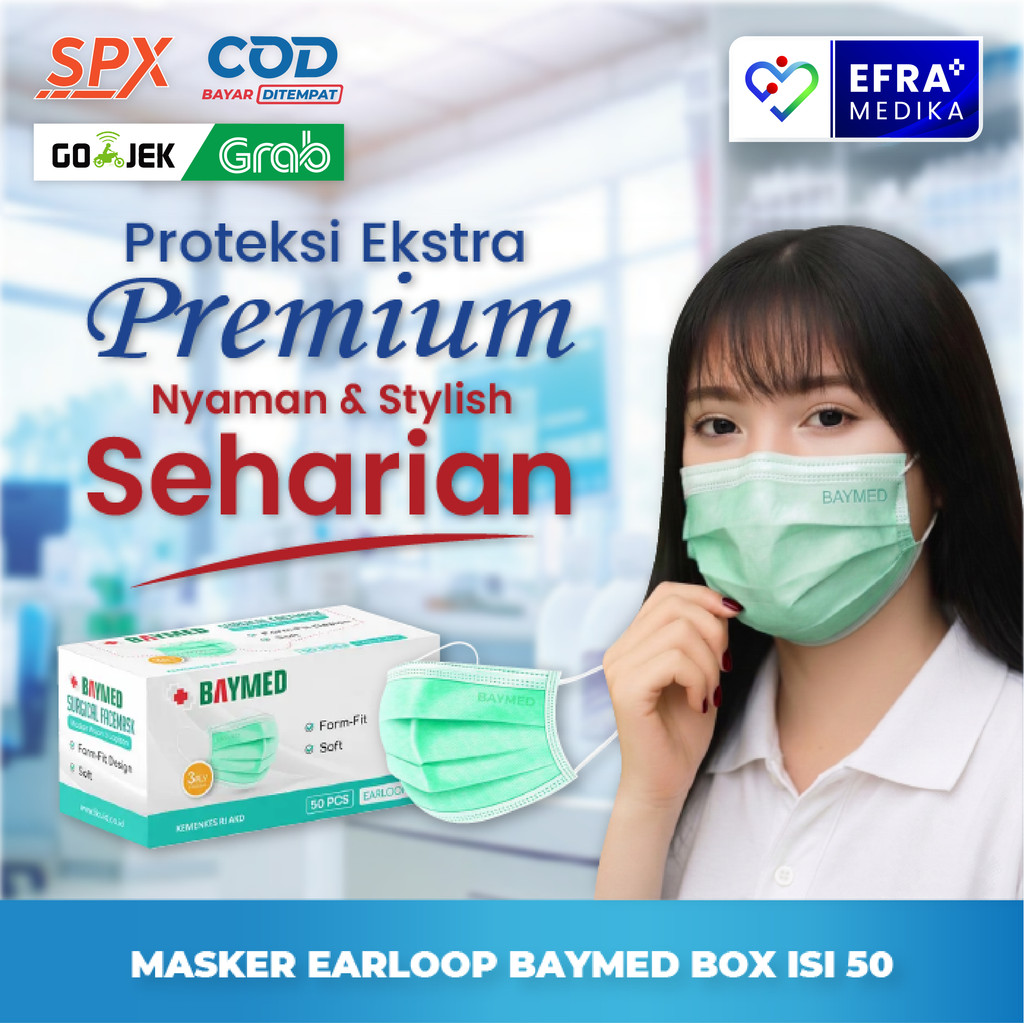 Masker Medis Baymed Masker Earloop Baymed Box Isi 50 Pcs