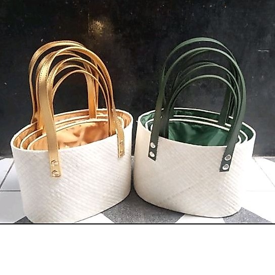 tas hampers anyaman/tas hampers pandan/tas anyaman decoupage