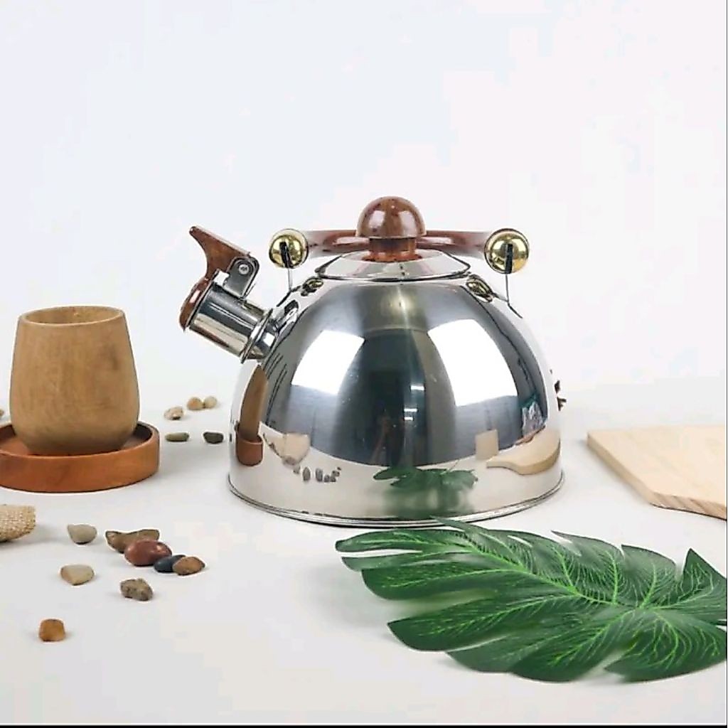 N5 TEKO MASAK KOMPOR Tebal TEKO BUNYI  2,5 liter STAINLESS TEKO SIUL baru STAINLESS BAGUS