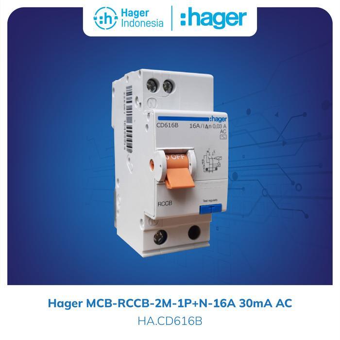 Hager RCCB / ELCB 2P 16A 16 Ampere Type CD616B - Sensitivy 30mA AC