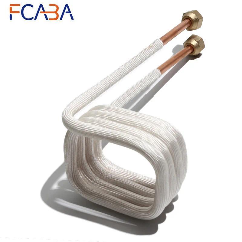 FCABA HighFrequency Heating Coil M14 Thread Copper SquareType 50x65mm Four Circle 8mm Tube High Temp